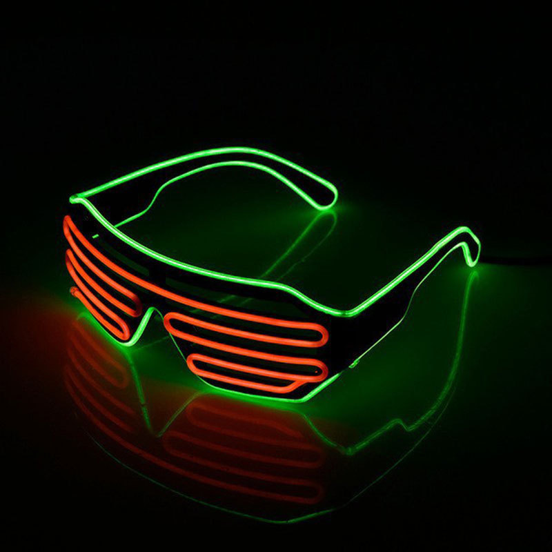 Factory direct neon el light up led glasses christmas light glow shutter style Luminous party glasses