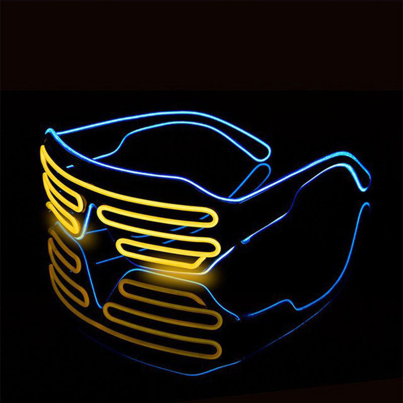 Factory direct neon el light up led glasses christmas light glow shutter style Luminous party glasses