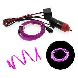 2.3mm 4M Wholesale color changing decorative glowing neon el wire with DC 12V inverter