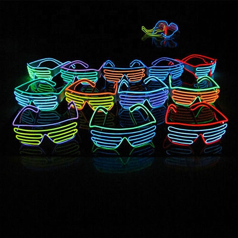 Party led glasses Christmas Light Up Toys Halloween luminescence decorations EL wire Shutter shades Glasses glow in the dark