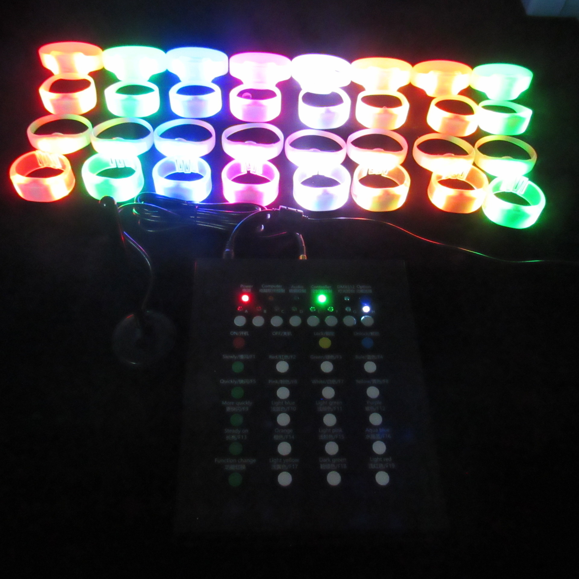 Party Supplies light up wristband DMX Glow remote controlled sound activated led bracelet for BAR and Party