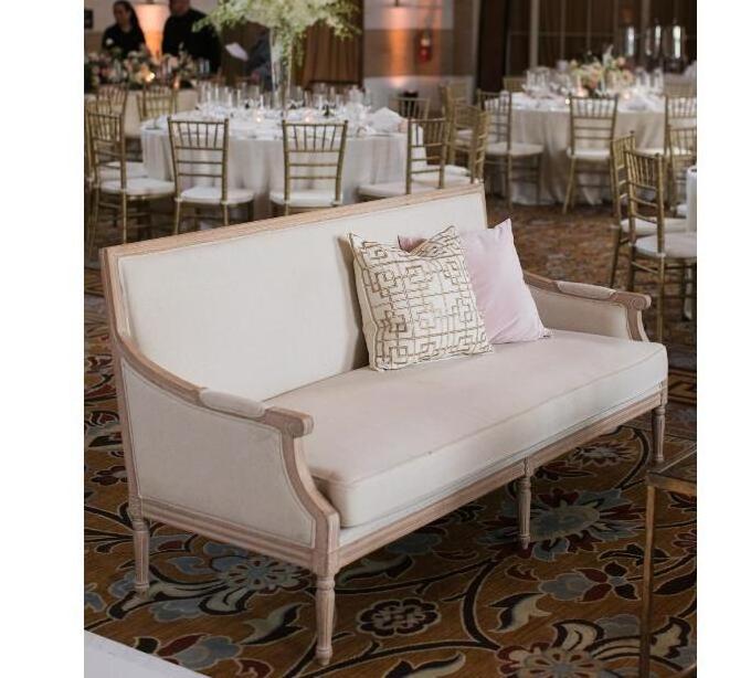 French wedding event couch upholstered wooden sofas living room furniture