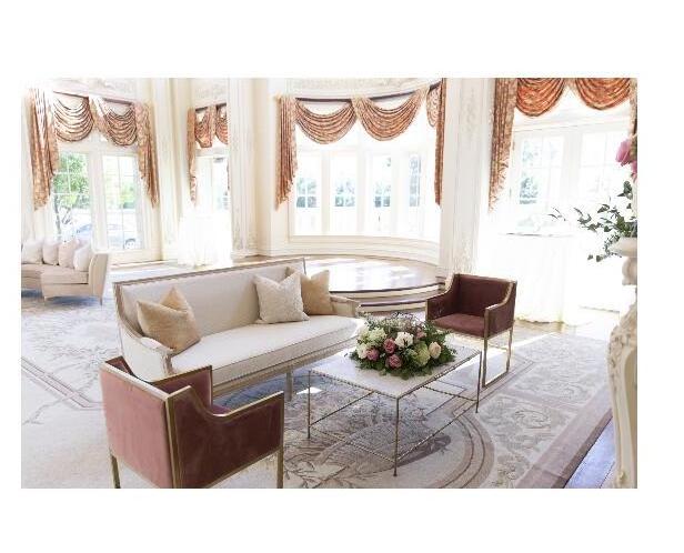 French wedding event couch upholstered wooden sofas living room furniture