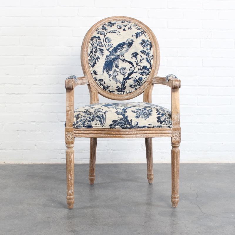 French Style Arm Chair Round Back Wooden Antique Wedding Home Restaurant Use Dining Chair