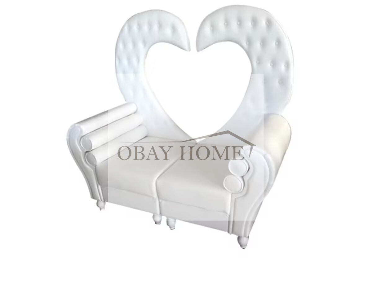 New heart shaped wedding sofa wedding stage sofa for bride and groom modern loveseat throne chair for wedding hotel decoration