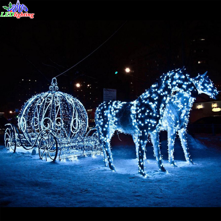 Beautiful cinderella pumpkin horse carriage for wedding and Outdoor christmas decoration horse carriage