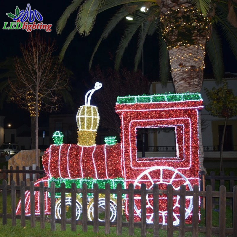 New design 3D Star  led  motif lights outdoor christmas train decoration