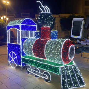 New design led lights train outdoor christmas motif light decoration