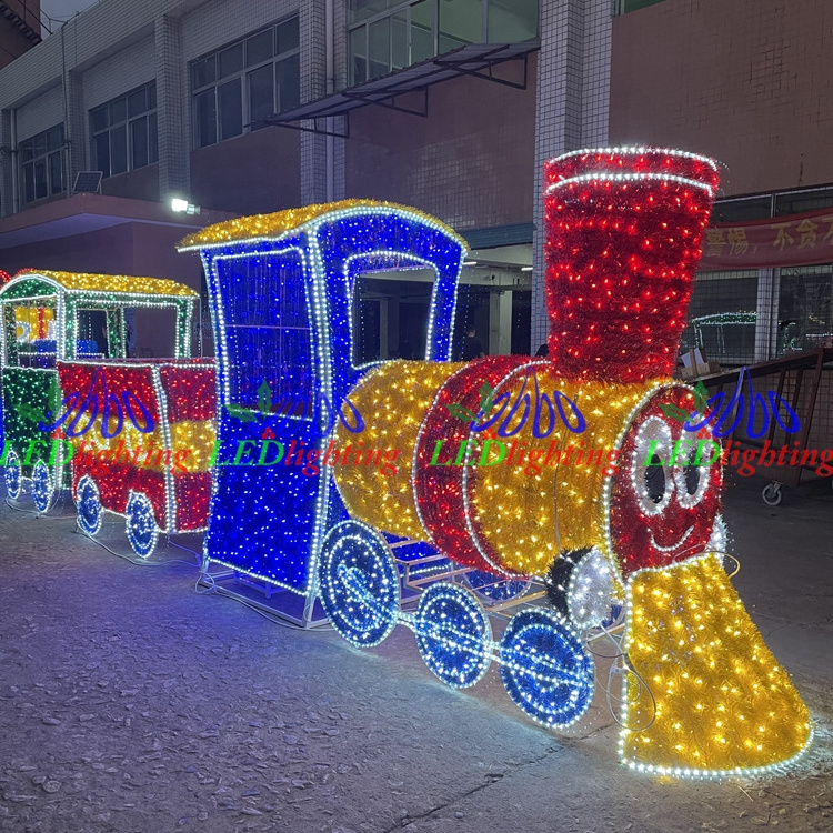 Outdoor Christmas Train Decoration LED Motif Lights with Light and Decorative Motif Design