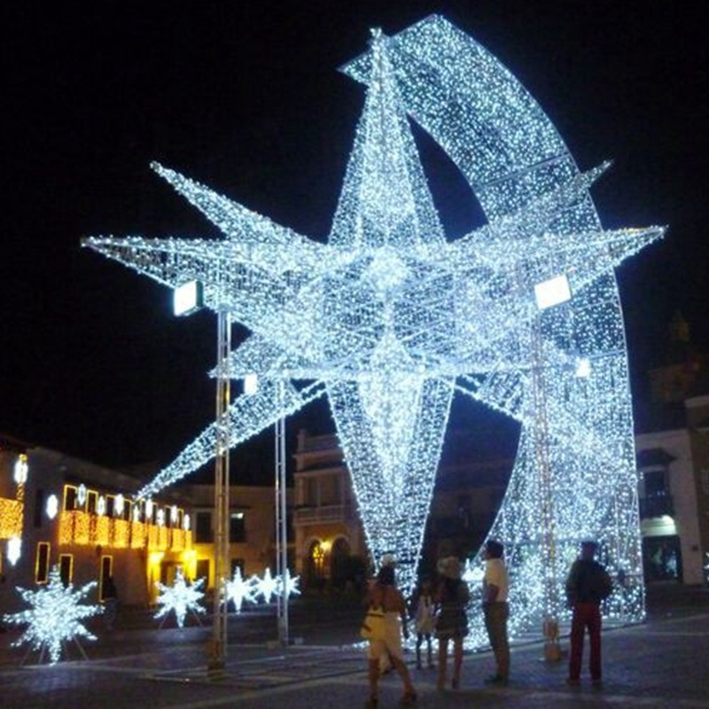 Outdoor Large Commercial Christmas 3D Motif Lighted Star