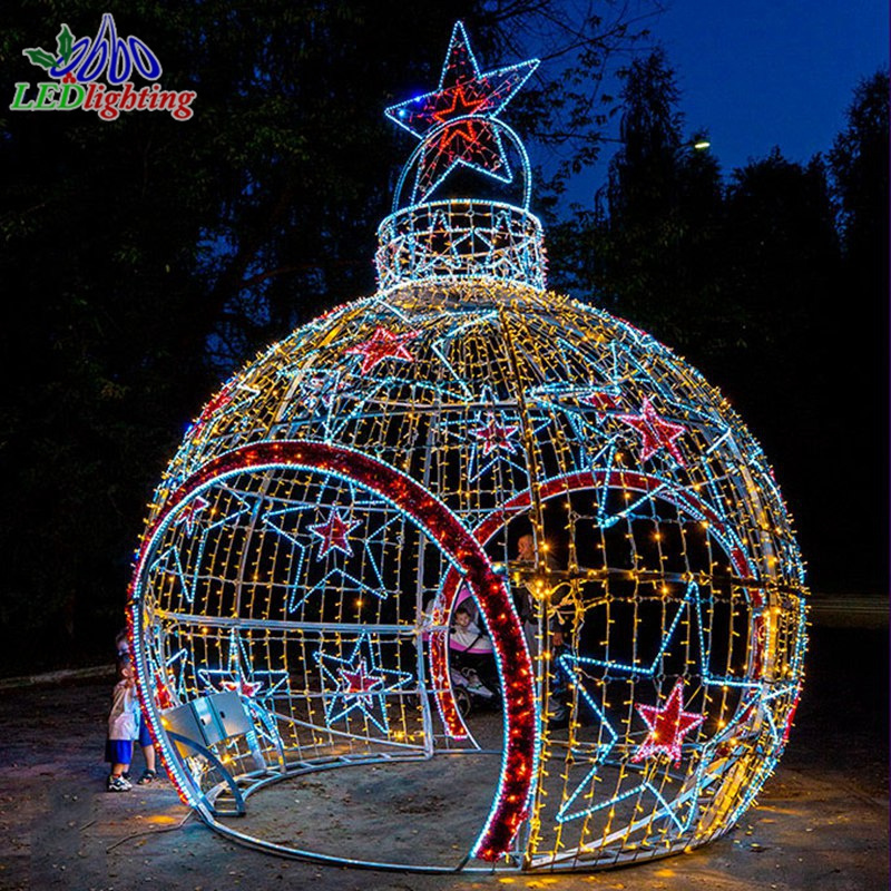 New Large Outdoor Ball Motif Light Led 3d Acrylic Giant Christmas Motif Sphere