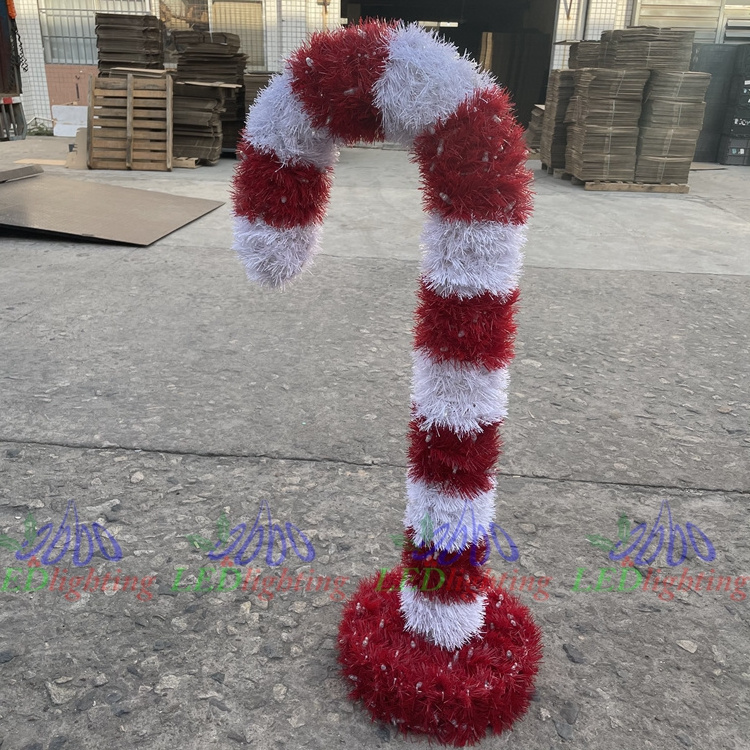 2024 new  candy cane solar Christmas pathway pole arch door shape street motif  lights