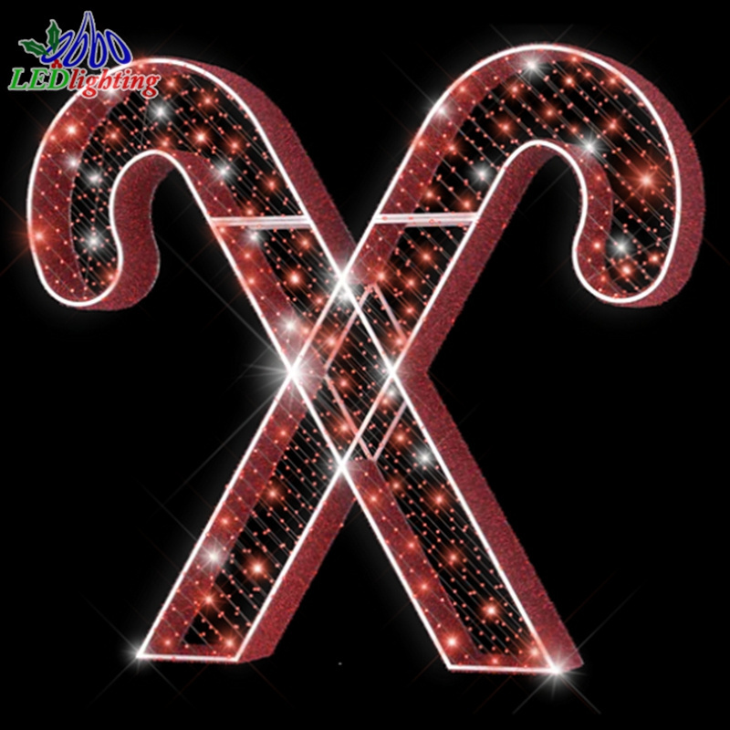 2024 new  candy cane solar Christmas pathway pole arch door shape street motif  lights