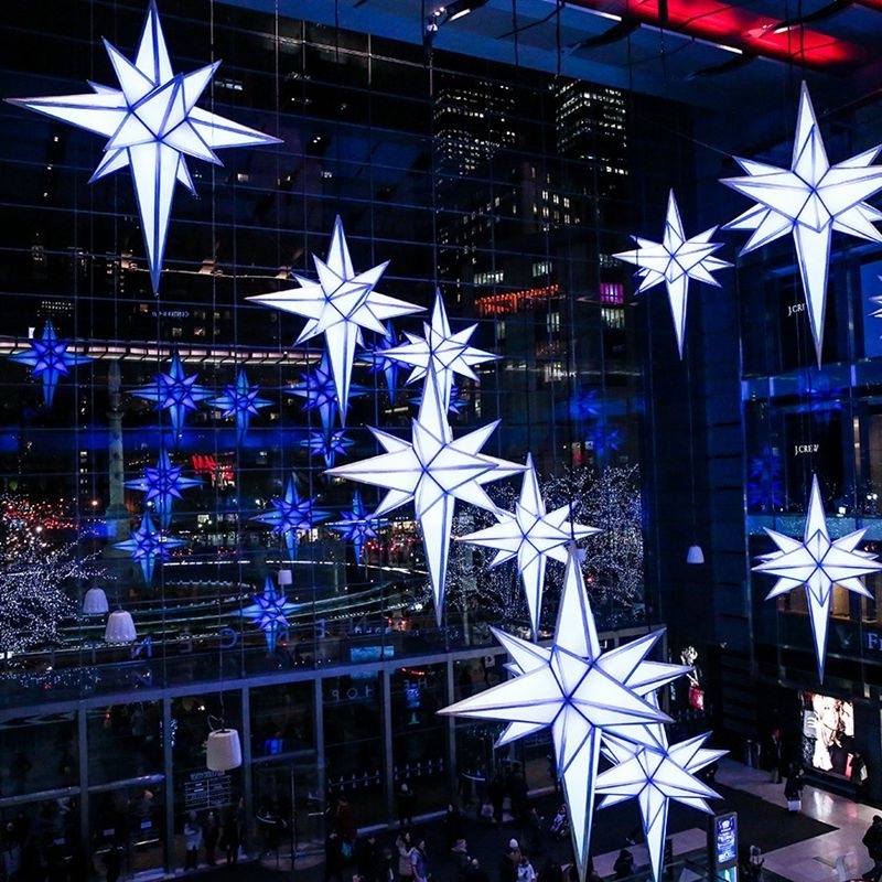 Outdoor Large Commercial Christmas 3D Motif Lighted Star