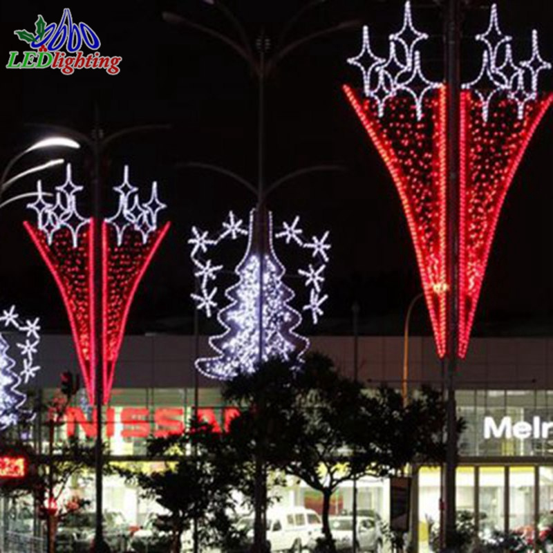 led christmas fireworks light pole motif decorative light Christmas decorations for streets squares churches