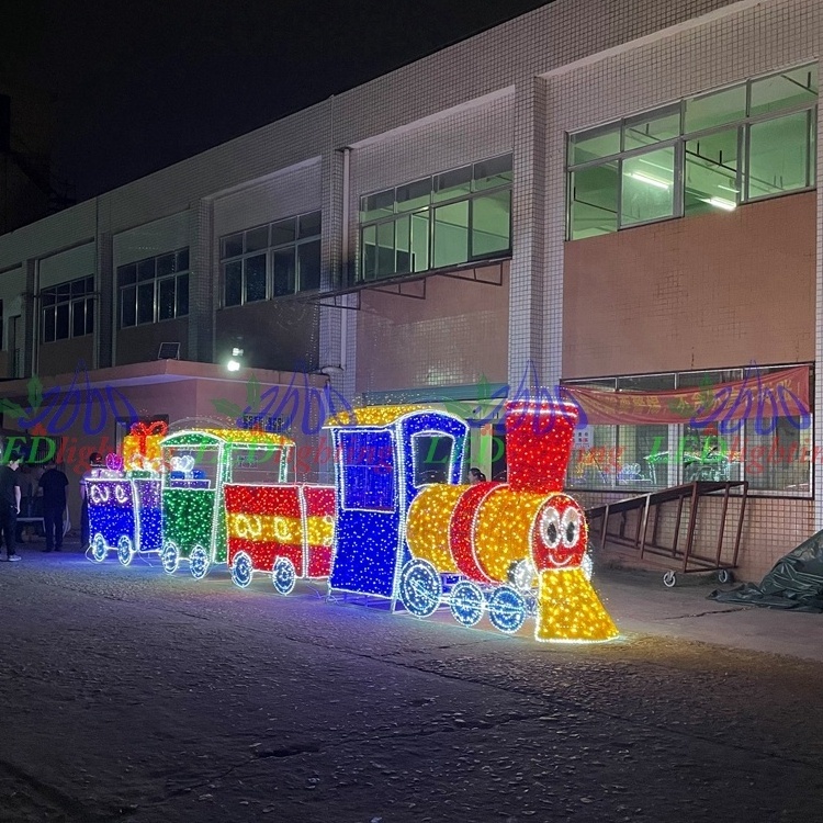 Outdoor Christmas Train Decoration LED Motif Lights with Light and Decorative Motif Design