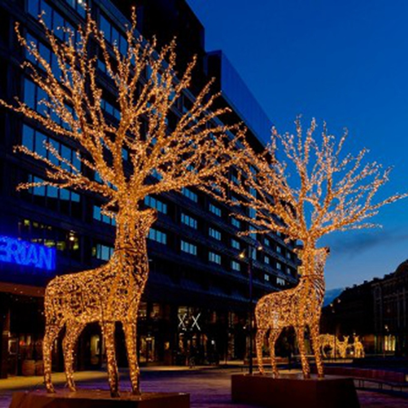 New style outdoor 3D Christmas white LED lighted animated large led Acrylic reindeer