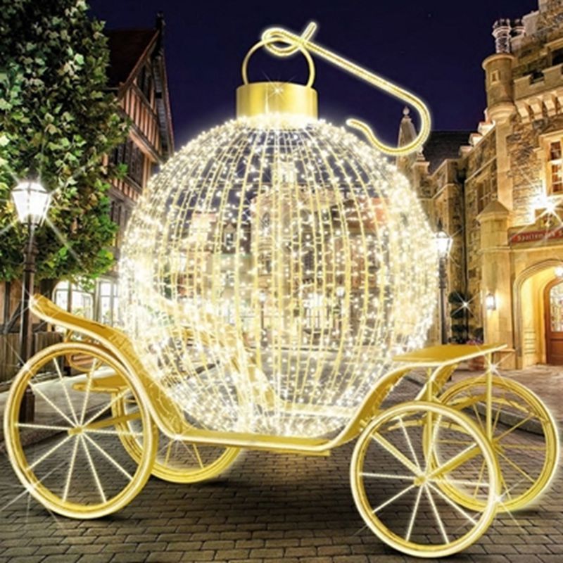 Wedding led decorative light cinderella pumpkin horse carriage for sale