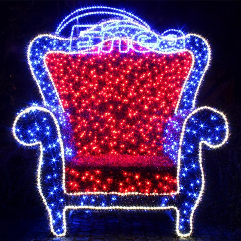 Hot Red Christmas decoration led 3d motif ball shape light Christmas Chair