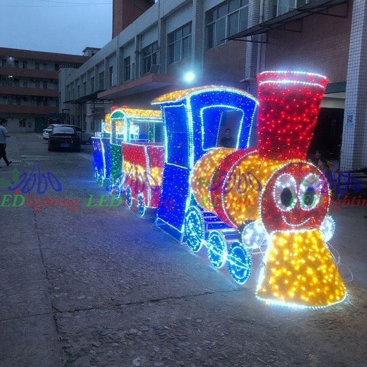 Outdoor Christmas Train Decoration LED Motif Lights with Light and Decorative Motif Design