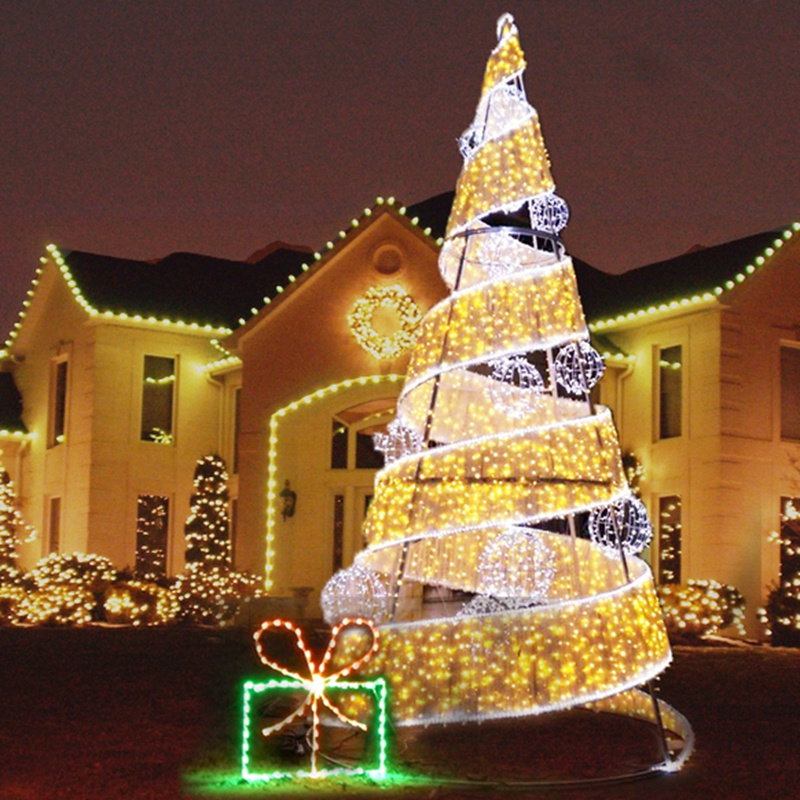 High quality outdoor spiral rope lighted twig stick christmas trees