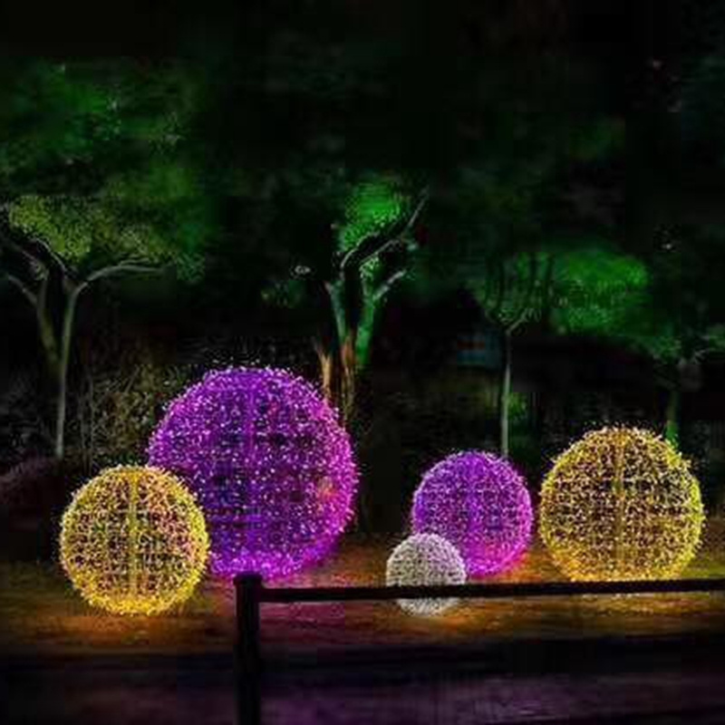 Outdoor Commercial Large 3D Illuminated Christmas Ball Motif Giant Baubles Sphere with RGB Lights IP65 Rated Wedding Decoration