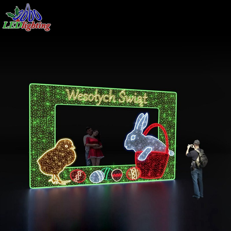 wholesale photo frame led light outdoor decoration solar christmas decoration led motif street light led motif deer light