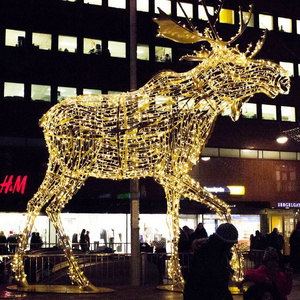 New style outdoor 3D Christmas white LED lighted animated large led Acrylic reindeer