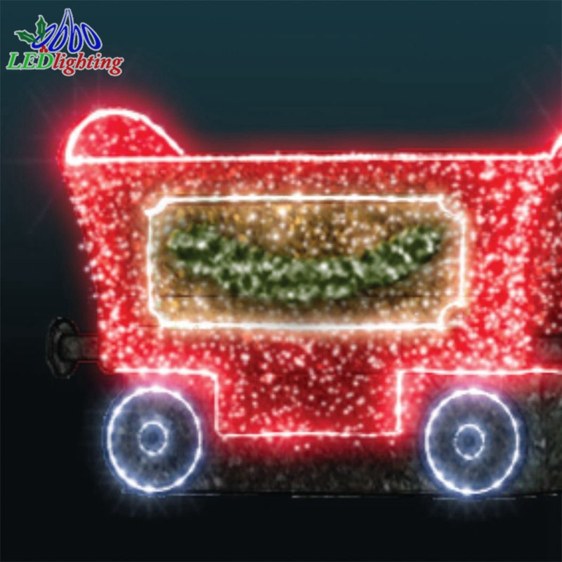 New design 3D led motif lights outdoor christmas train decoration