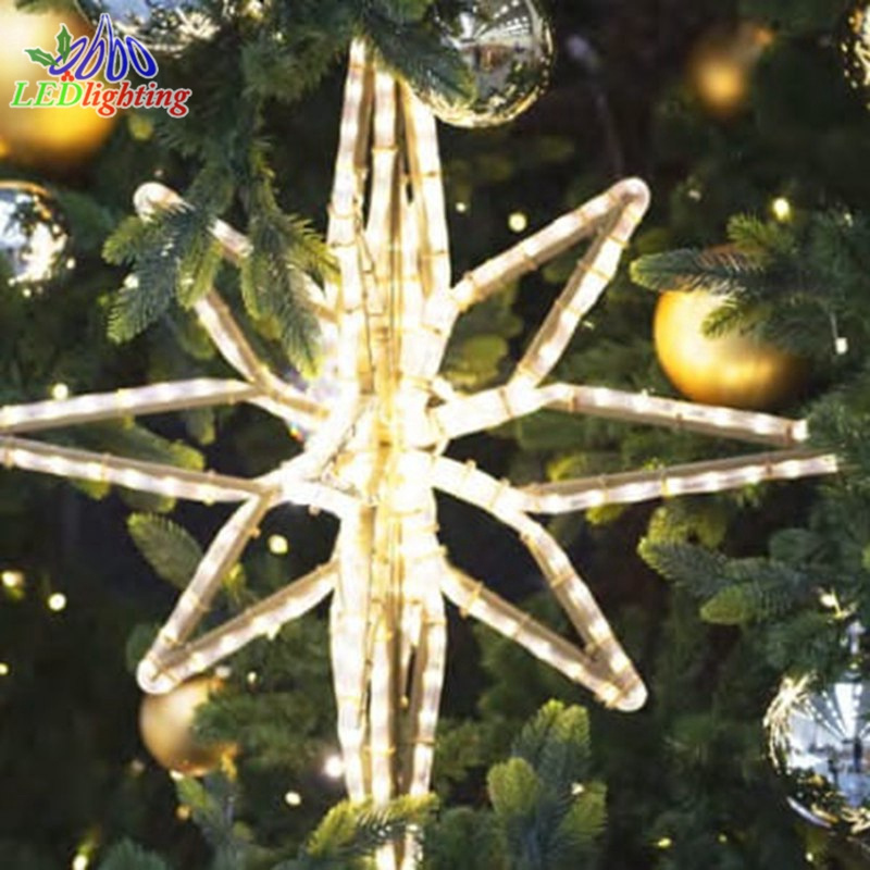 Outdoor Large Commercial Christmas 3D Motif Lighted Star