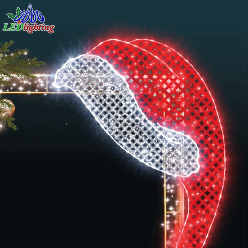 Outdoor Decoration 2d Motif Photocall Photo Frame Light Up Christmas Picture Frame Motif Light for Street Decoration