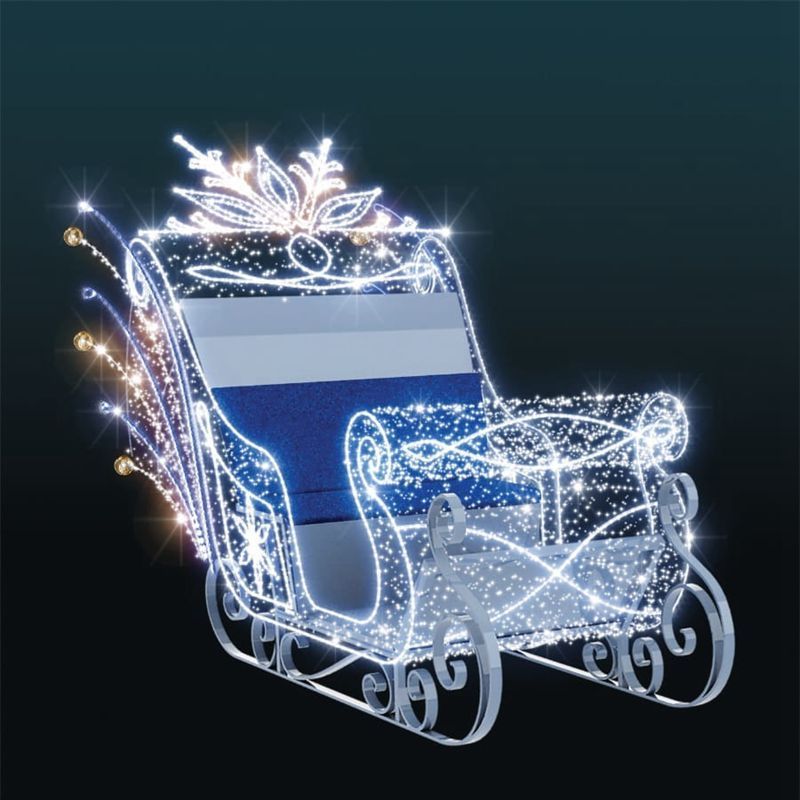 Christmas Santa Sleigh and Deer Motif Light 3D LED Lighted Princess Cinderella Horse