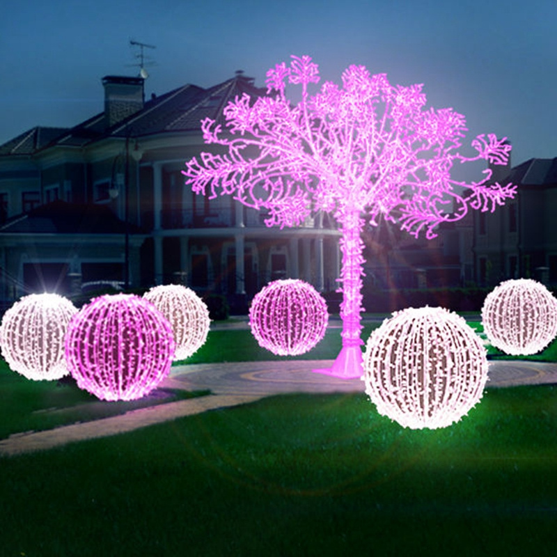 Outdoor Commercial Large 3D Illuminated Christmas Ball Motif Giant Baubles Sphere with RGB Lights IP65 Rated Wedding Decoration