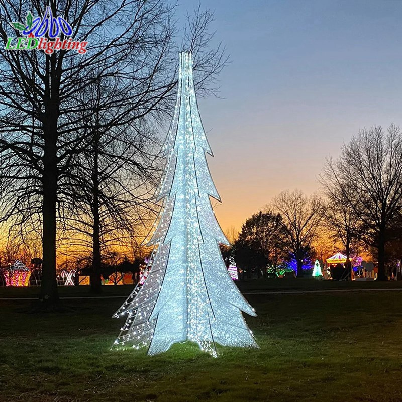 White Wire Branch Lighted Led tower Rope Christmas Trees