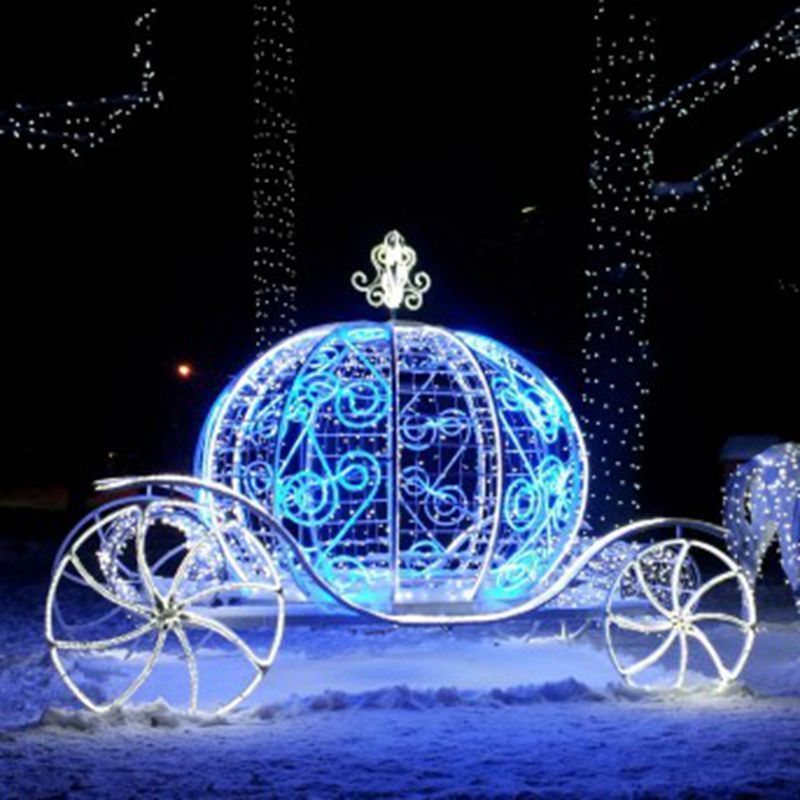 Wedding led decorative light cinderella pumpkin horse carriage for sale