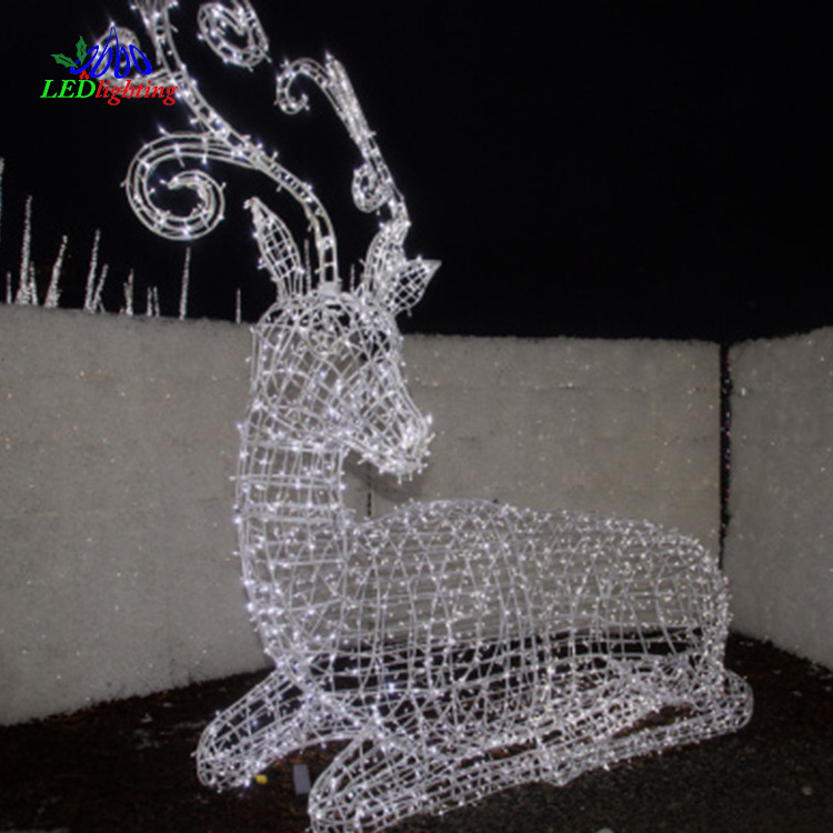 3d giant outdoor led lighted reindeer figurines christmas mall decoration