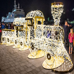 New design 3D led motif lights outdoor christmas train decoration