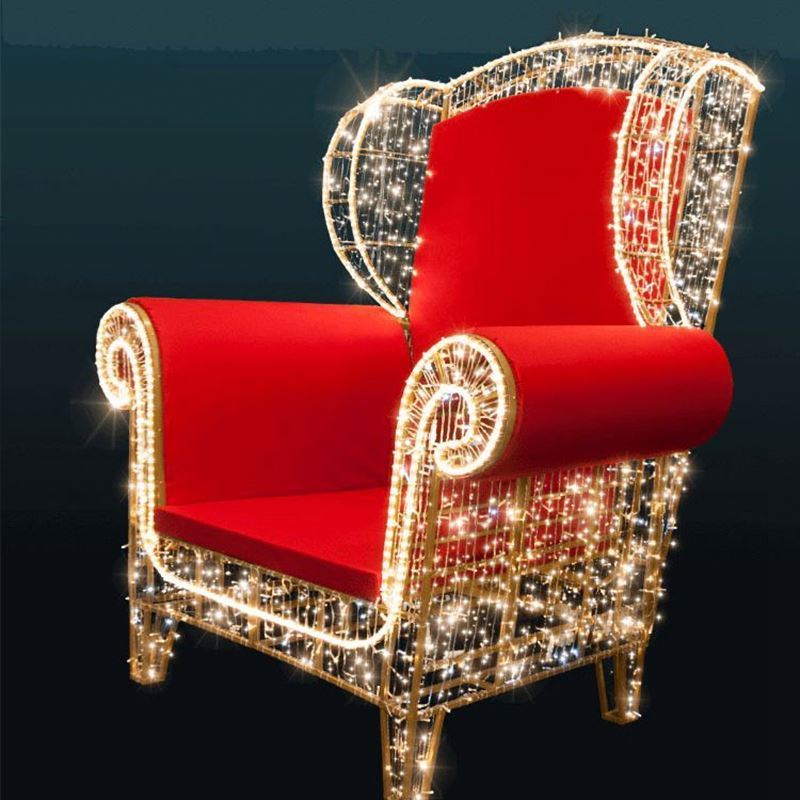 santa throne chairs red 3d christmas motif decoration for santa clause