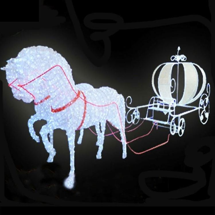 Beautiful power wheels royal horse carriage pumpkin horse carriage for sale, LED pumpkin carriage cart motif light