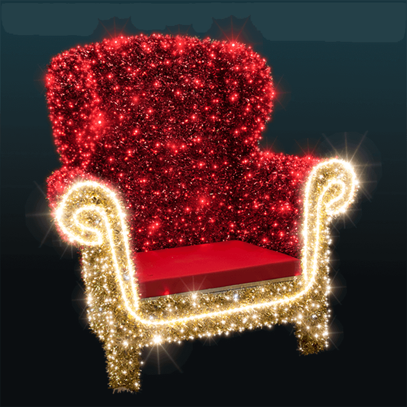 santa throne chairs red 3d christmas motif decoration for santa clause