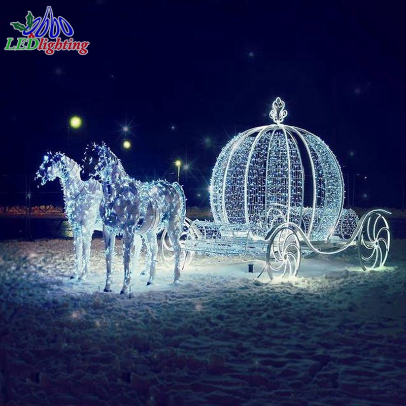 Cheap 38IN 70L 3D Rocking Horse & Gift Box Christmas Decorations Motif Light For Outdoor