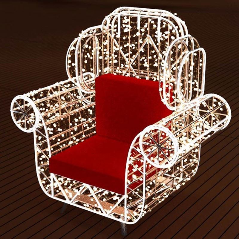 santa throne chairs red 3d christmas motif decoration for santa clause