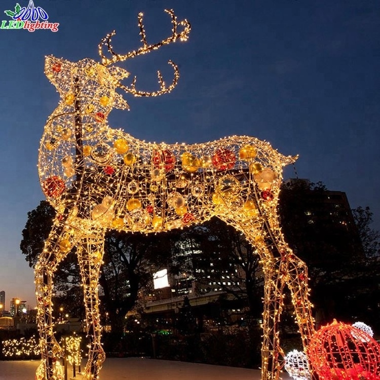 LED christmas decorations large reindeer lights outdoor