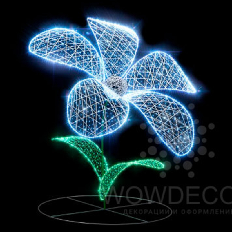 Outdoor Large LED Giant Flower Cane Sculpture outdoor display Props Garden Motif Lights Commercial Light Sculpture