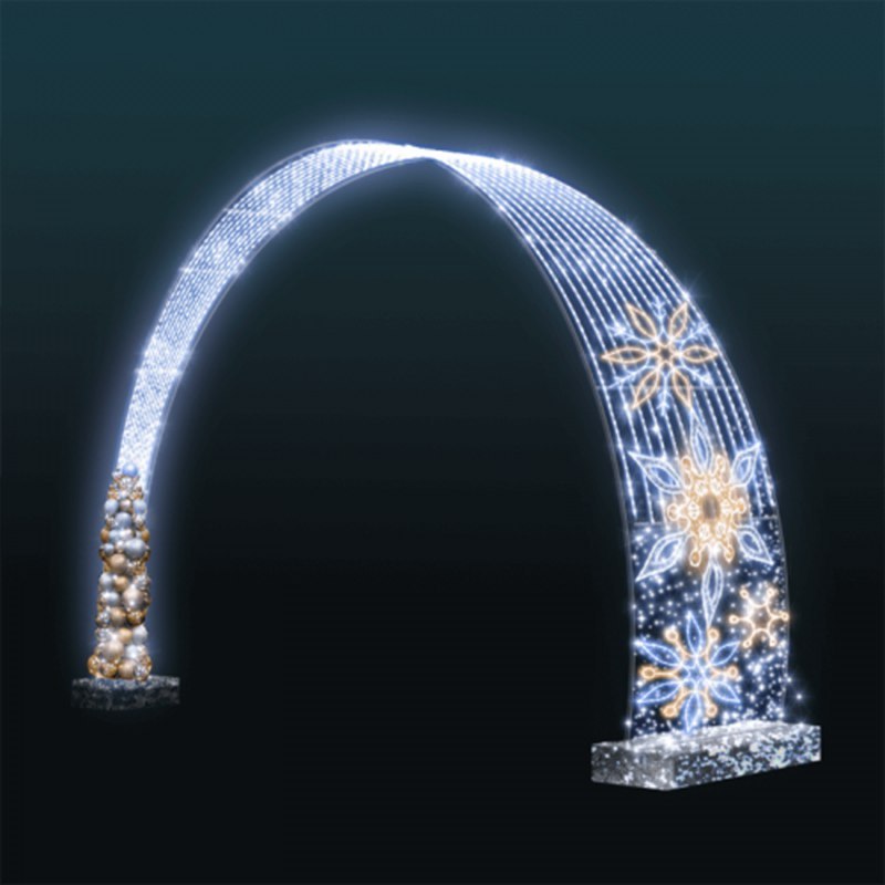 Outdoor decorations park shopping mall business center any IP65 waterproof level 3D big standing ring Arch Led motif light