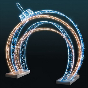 Outdoor decorations park shopping mall business center any IP65 waterproof level 3D big standing ring Arch Led motif light