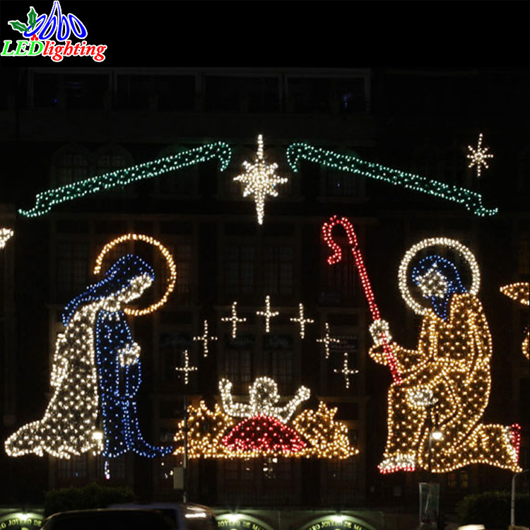 220CM Wide LED Birth 2d Motif christmas lights led nativity