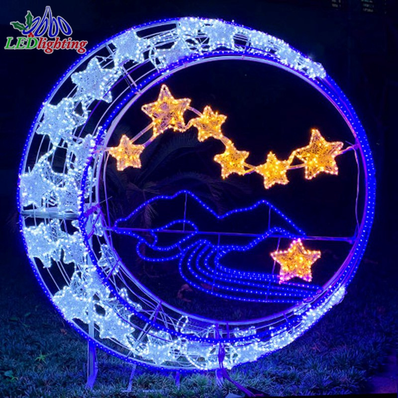 Outdoor Decoration Moon and Star Ramadan Light Motif