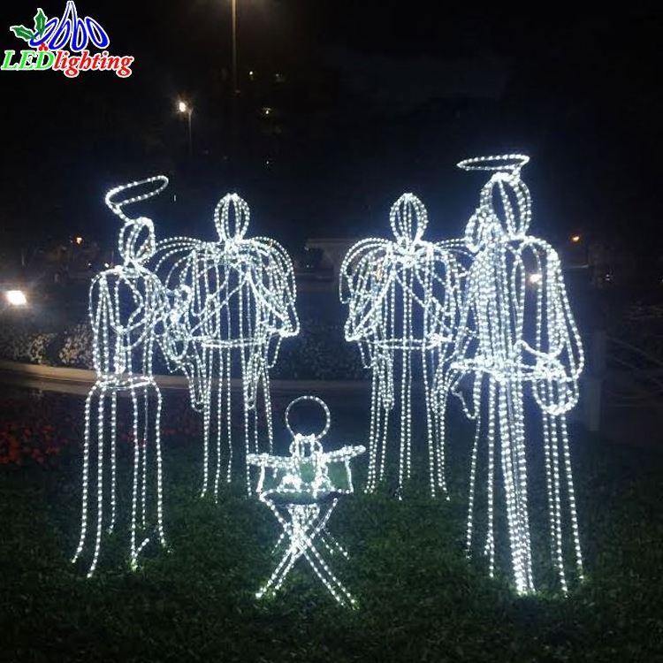 2M High Nativity Scene Outdoor christmas decorations rope lights