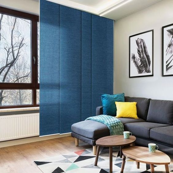 Custom Extendable 4-Rail Track Vertical Blinds Adjustable Sliding Panels Track Fabric Blinds for Slider Window and Doors